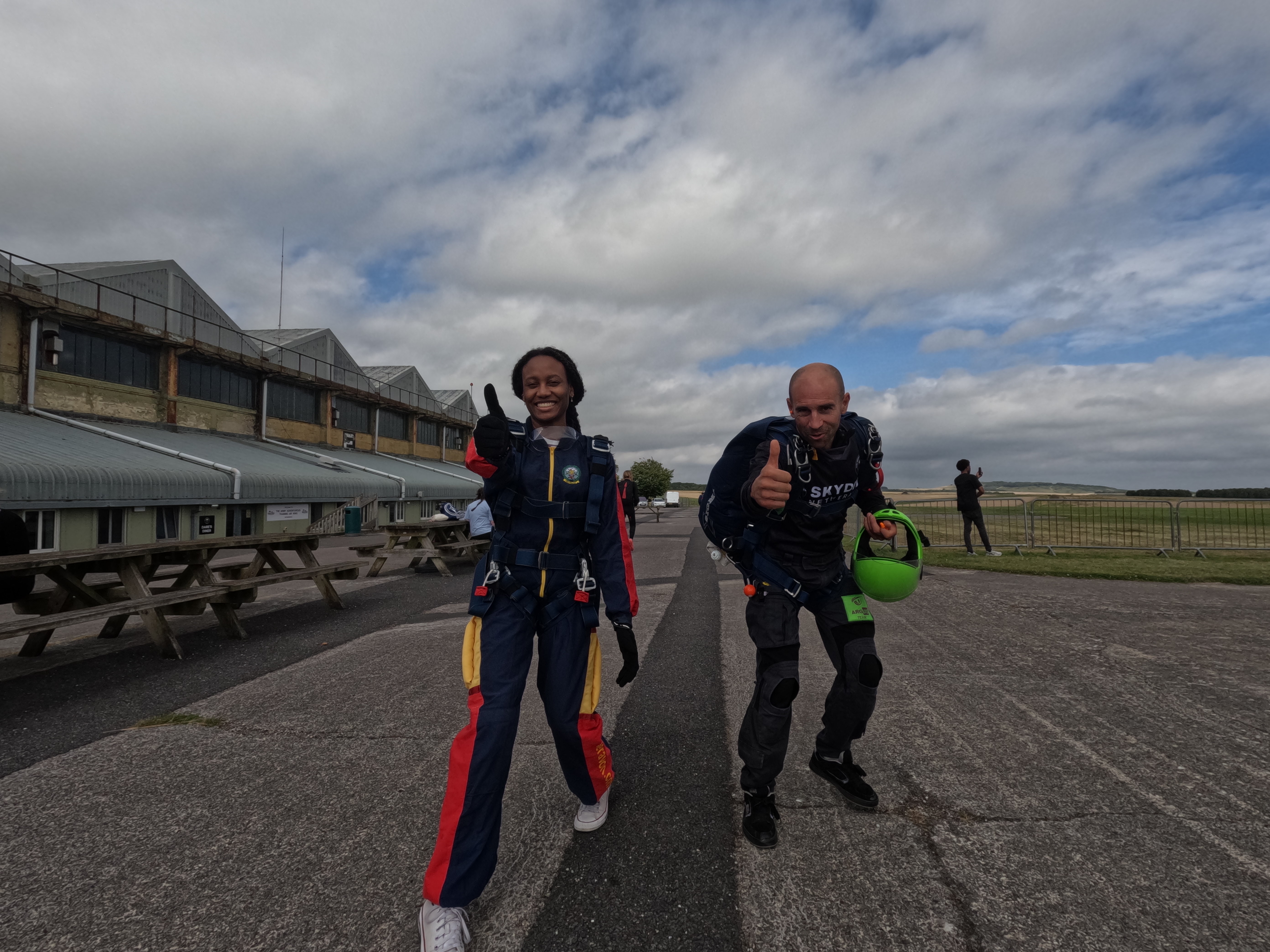Georgette and her instructor, Tom