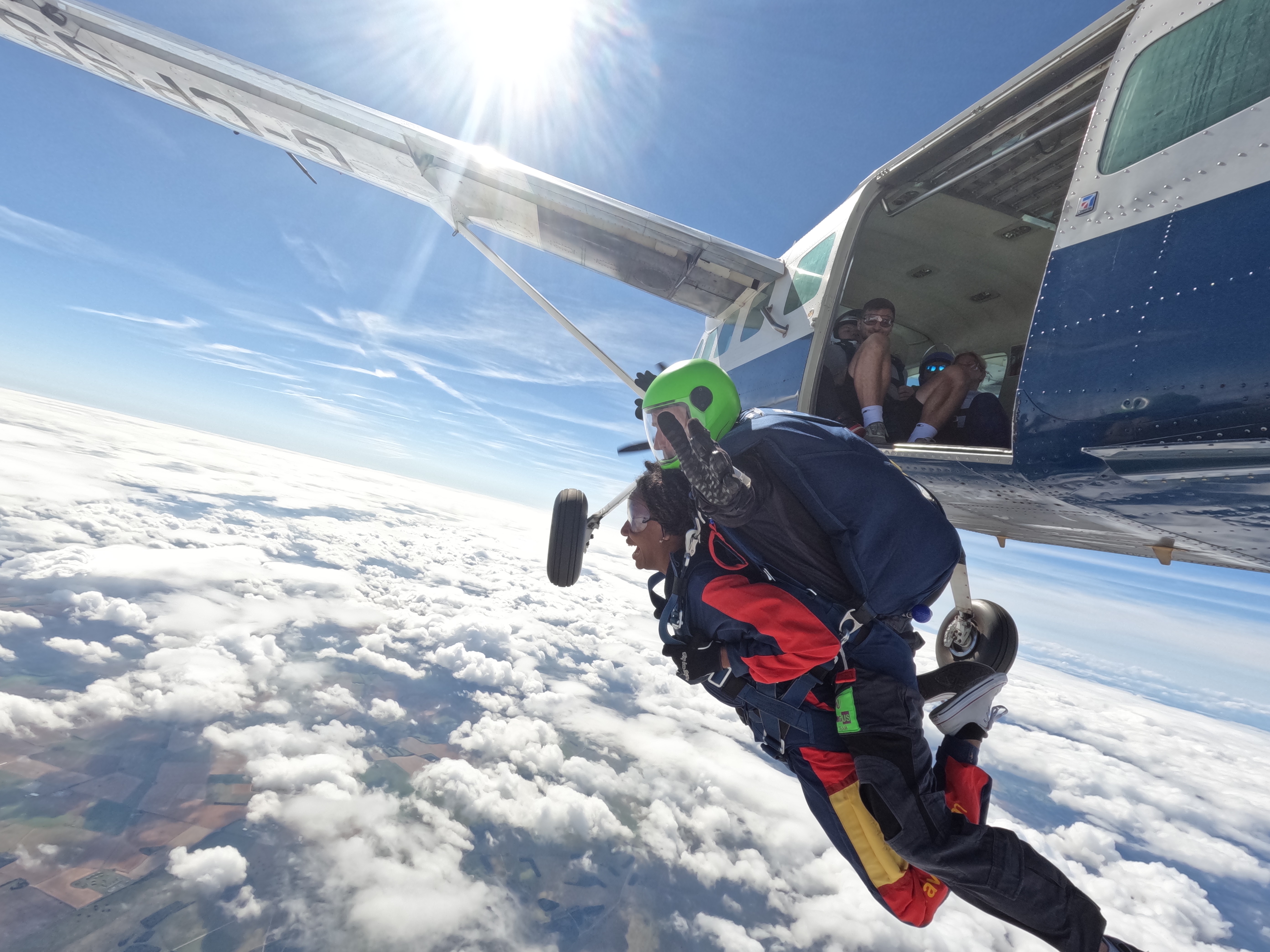 First shot after jumping out of the plane at 13,000 feet