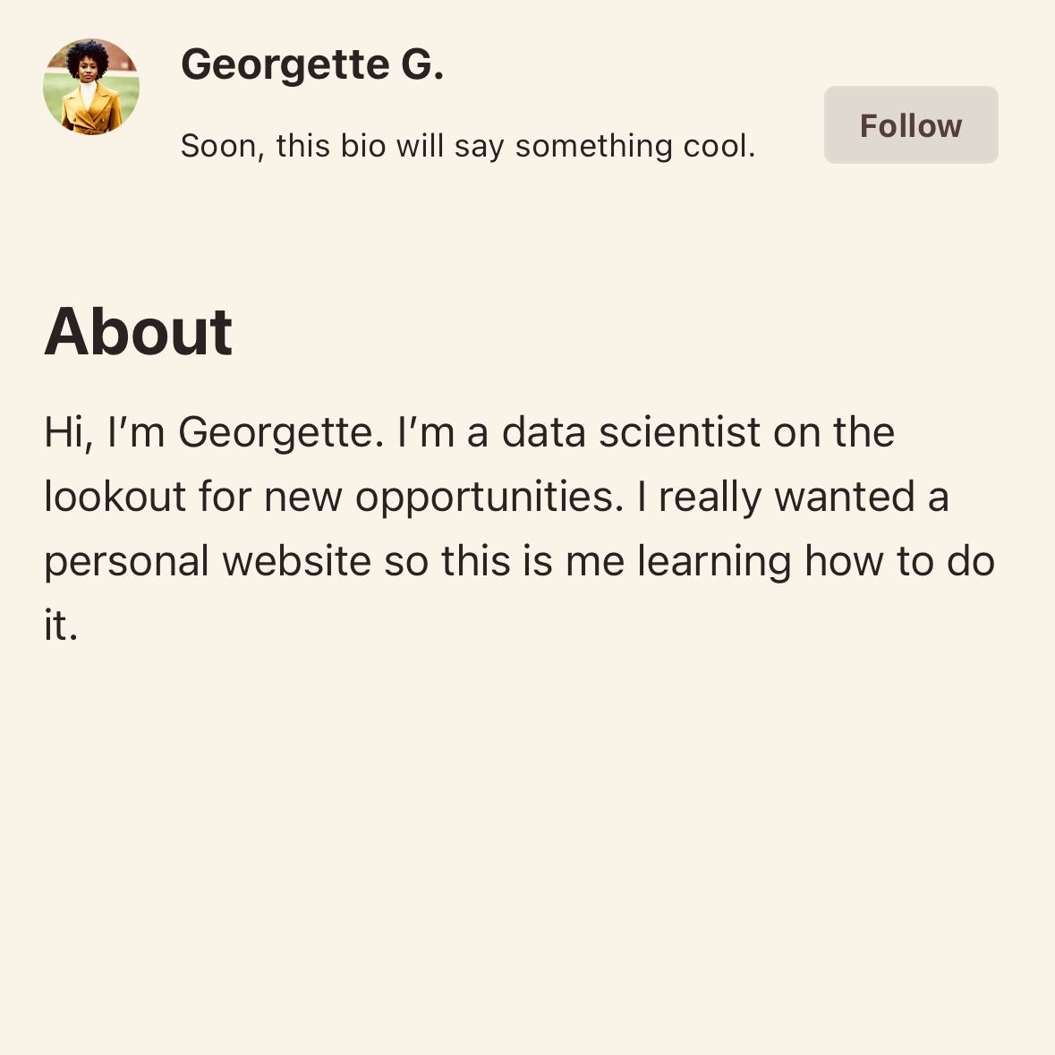 Screenshot of website header